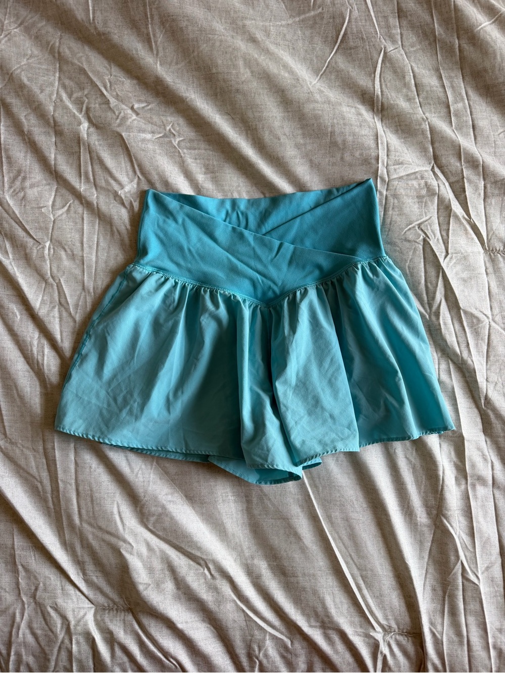 Aerie Offline Real Me Teal Crossover Waist Shorts(M)